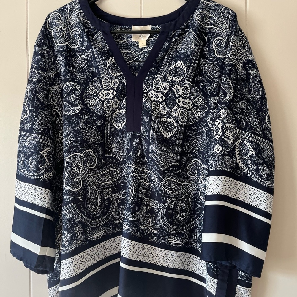 Misia Navy and White Patterned Skirt